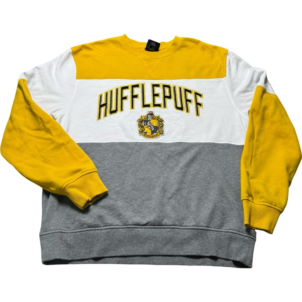 Universal Studios Harry Potter Hufflepuff Sweatshirt Large Yellow Colorblock